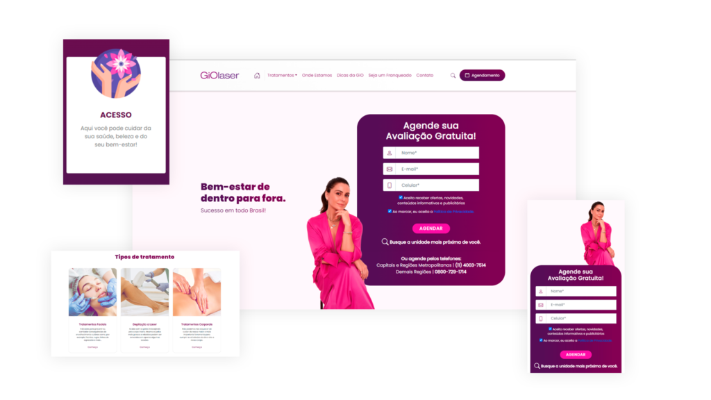 Desenvolvimento de site para rede de franquias de saúde e beleza