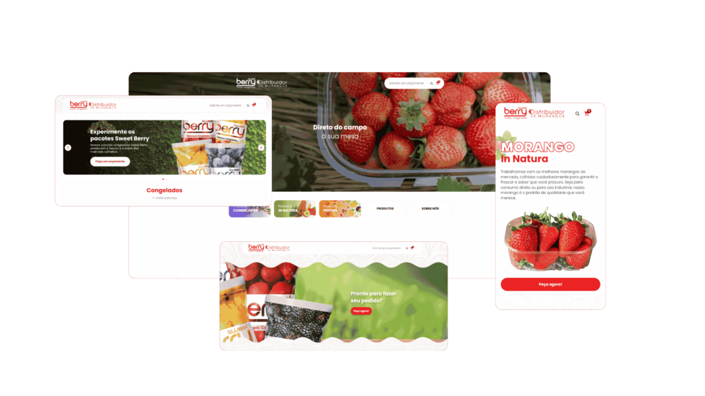 Atualização de site de fornecedor de morangos